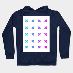 Blue to Pink Colour Gradient X Artwork Hoodie